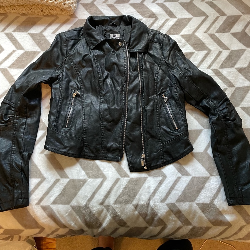 Nastygal faux cropped leather jacket